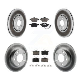 Front Rear Coated Brake Rotor & Ceramic Pad Kit For Volkswagen Beetle Jetta Golf