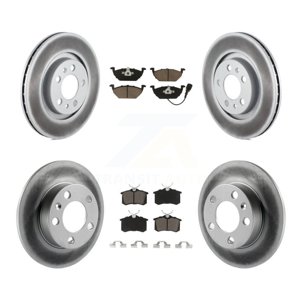 Front Rear Coated Brake Rotor & Ceramic Pad Kit For Volkswagen Beetle Jetta Golf