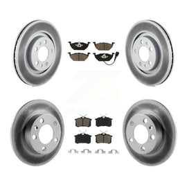 Front Rear Coated Brake Rotor & Ceramic Pad Kit For Volkswagen Beetle Jetta Golf