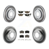 Front Rear Coated Brake Rotor & Ceramic Pad Kit For Volkswagen Beetle Jetta Golf