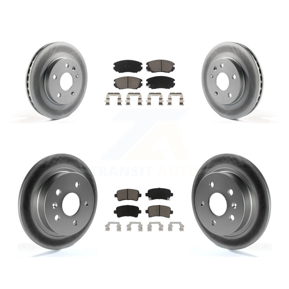 Front Rear Coated Disc Brake Rotors Ceramic Pad Kit For Chevrolet Malibu Limited