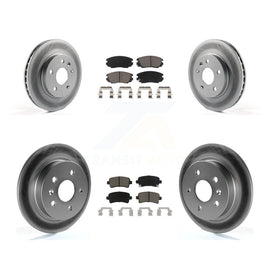 Front Rear Coated Disc Brake Rotors Ceramic Pad Kit For Chevrolet Malibu Limited