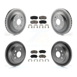 Front Rear Coated Disc Brake Rotors Ceramic Pad Kit For Chevrolet Malibu Limited
