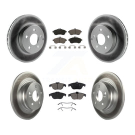Front Rear Coated Brake Rotor & Ceramic Pad Kit For Mercedes-Benz C300 C250 C230