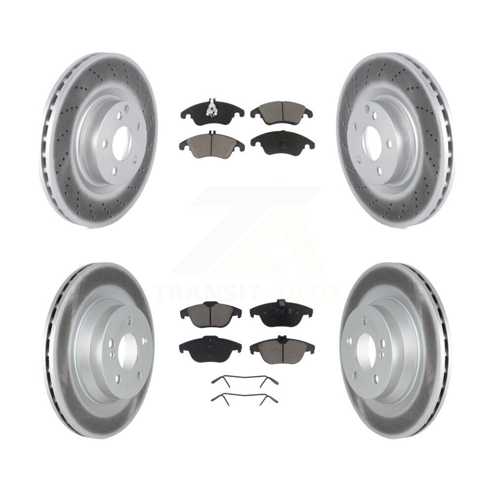 [Front+Rear] 10-11 Mercedes-Benz E550 Coupe Premium Coated Rotors & Ceramic Pads Brake Kit For Max Braking