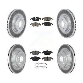[Front+Rear] 10-11 Mercedes-Benz E550 Coupe Premium Coated Rotors & Ceramic Pads Brake Kit For Max Braking