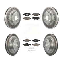 Charger l'image dans la galerie, Front Rear Coated Disc Brake Rotor &amp; Ceramic Pad Kit For Mercedes-Benz E350 E400
