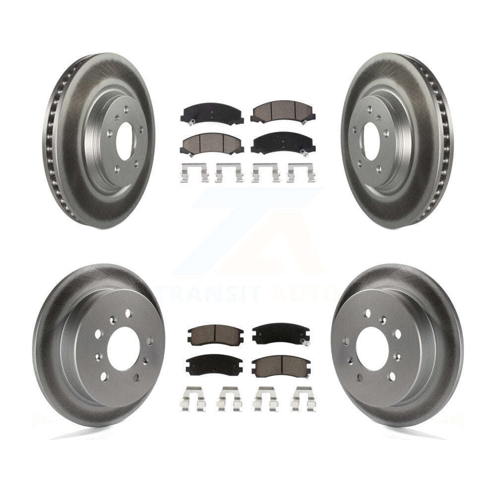 Front Rear Coated Disc Brake Rotor And Ceramic Pad Kit For Buick LaCrosse Allure