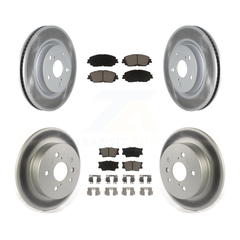 Front Rear Coated Disc Brake Rotors And Ceramic Pads Kit For Toyota Camry