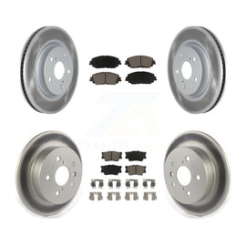 Front Rear Coated Disc Brake Rotors And Ceramic Pads Kit For Toyota Camry
