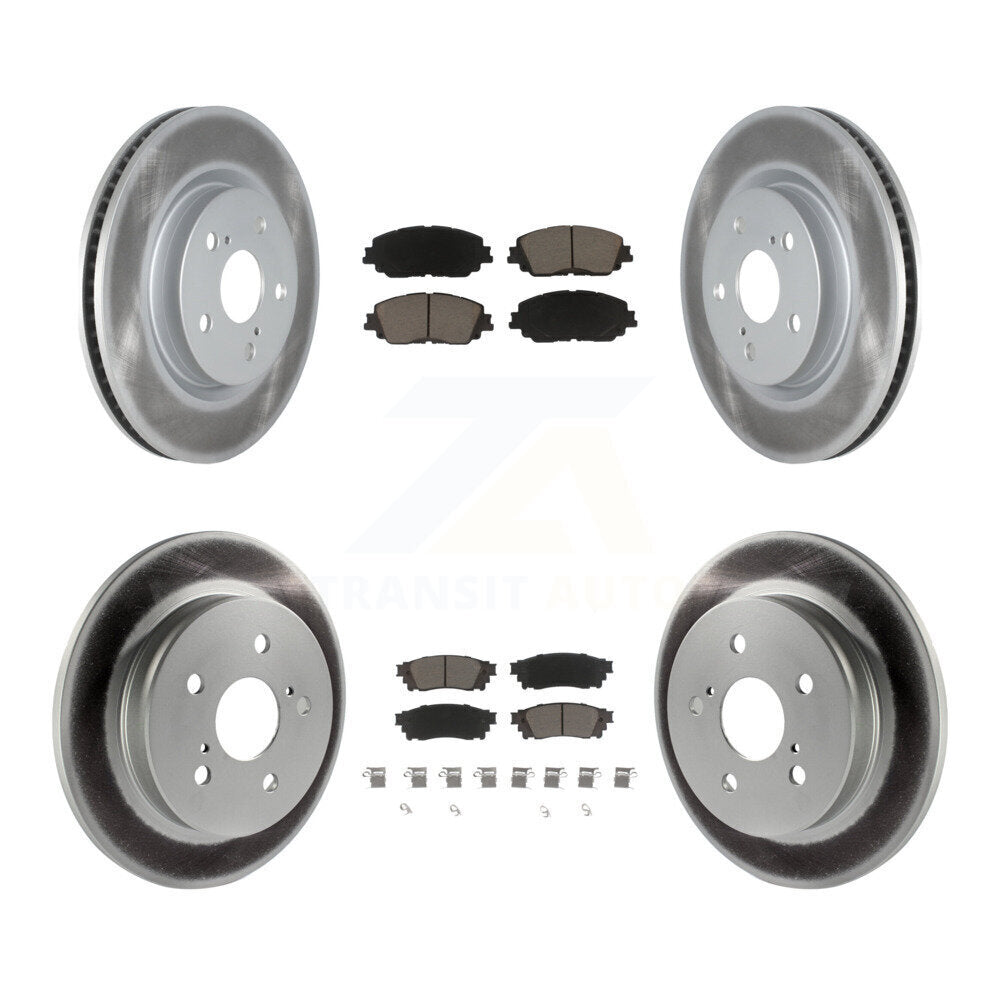 Front Rear Coated Brake Rotors Ceramic Pad Kit For Toyota Camry RAV4 Lexus ES350