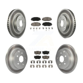 Front Rear Coated Disc Brake Rotors Ceramic Pad Kit For Toyota RAV4 Lexus HS250h