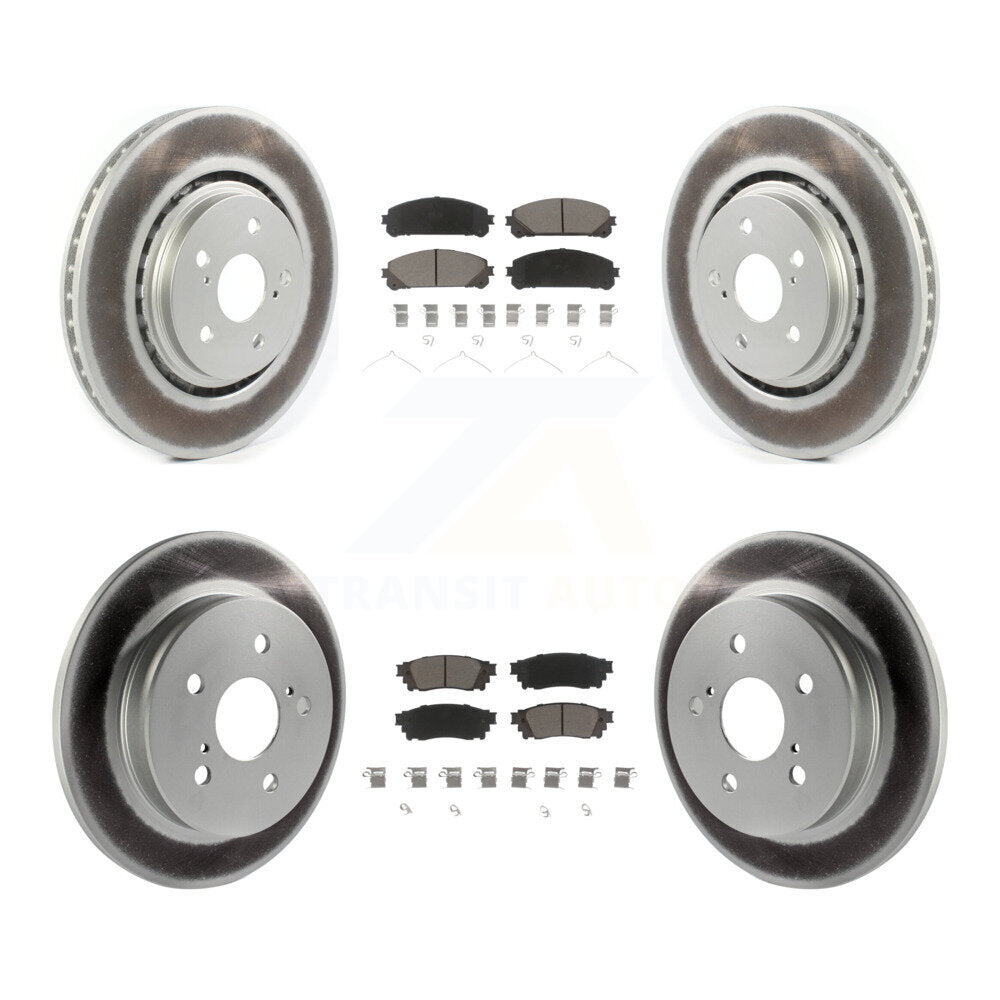 Front Rear Coated Disc Brake Rotor & Ceramic Pad Kit For Toyota Camry Avalon TRD