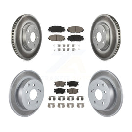 Front Rear Coat Disc Brake Rotors Ceramic Pad Kit For Toyota Matrix Pontiac Vibe