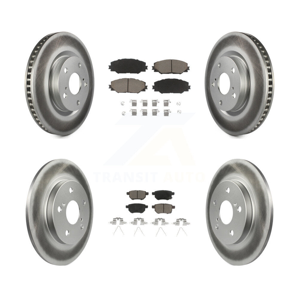 Front Rear Coated Brake Rotors Ceramic Pad Kit For Toyota Matrix Pontiac Vibe iM