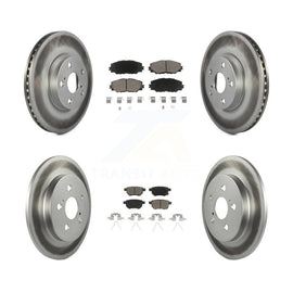 Front Rear Coated Brake Rotors Ceramic Pad Kit For Toyota Corolla Matrix Pontiac