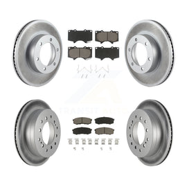 Front Rear Coated Disc Brake Rotors And Ceramic Pads Kit For Toyota Sequoia