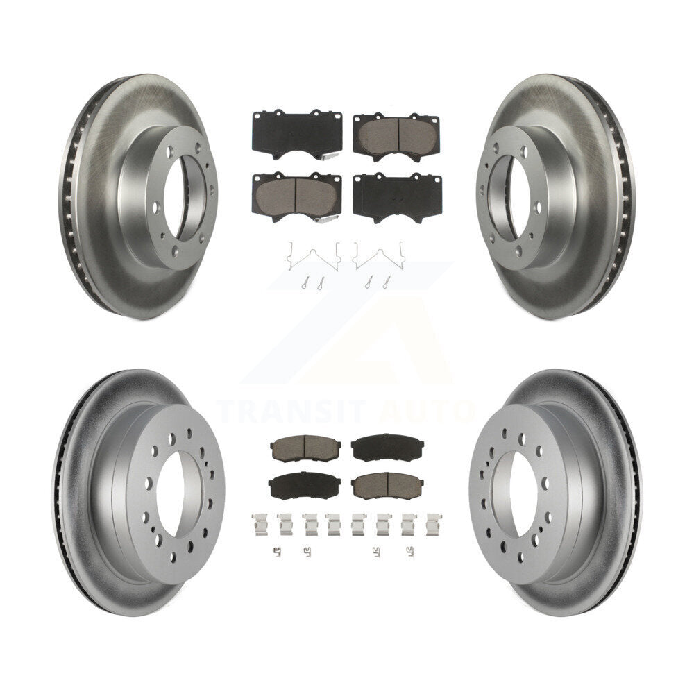 Front Rear Coated Disc Brake Rotor Ceramic Pad Kit For Toyota 4Runner FJ Cruiser