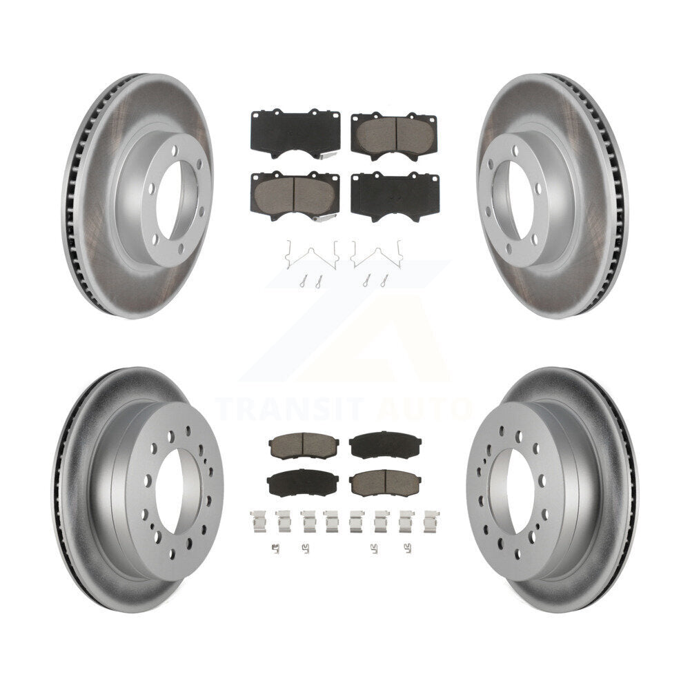 Front Rear Coat Disc Brake Rotors Ceramic Pad Kit For Toyota 4Runner Lexus GX470