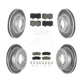 Front Rear Coat Disc Brake Rotors Ceramic Pad Kit For Toyota 4Runner Lexus GX470