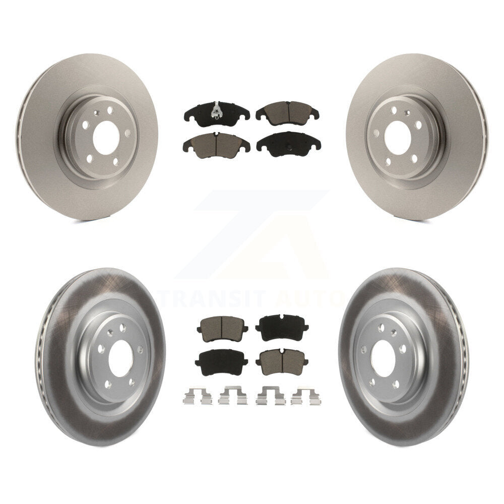 Front Rear Coated Disc Brake Rotors And Ceramic Pads Kit For Audi A6 Quattro A7
