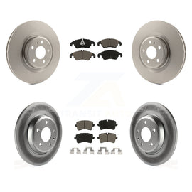 Front Rear Coated Disc Brake Rotors And Ceramic Pads Kit For Audi A6