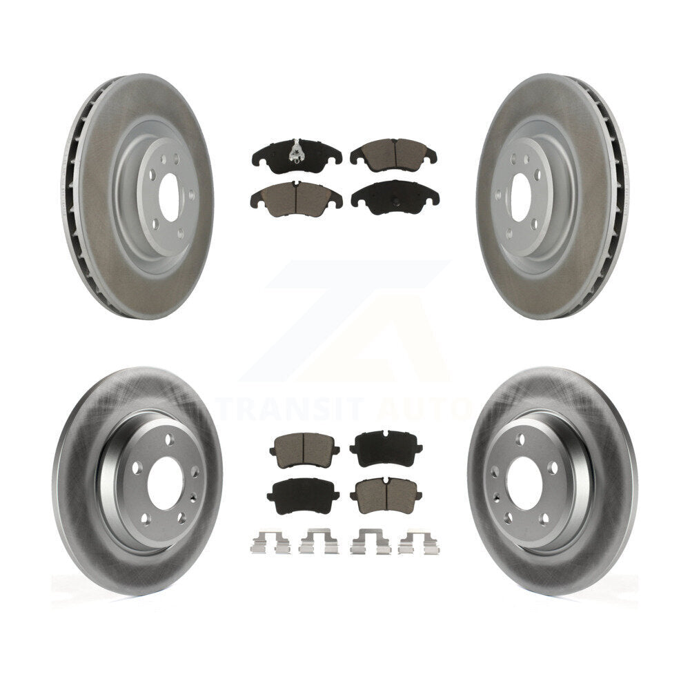 Front Rear Coated Disc Brake Rotors And Ceramic Pads Kit For Audi A6