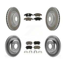 Front Rear Coated Disc Brake Rotors And Ceramic Pads Kit For Audi A6