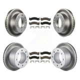 Front Rear Coat Brake Rotors Ceramic Pad Kit For Chevrolet Silverado 3500 HD GMC