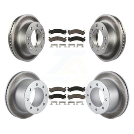 Front Rear Coat Brake Rotors Ceramic Pad Kit For Chevrolet Silverado 3500 HD GMC