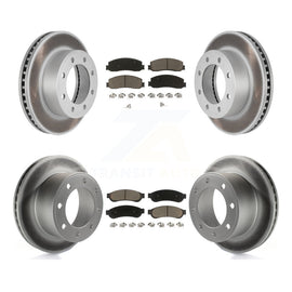 Front Rear Coat Brake Rotors Ceramic Pad Kit For Ford F-250 Super Duty F-350 4WD