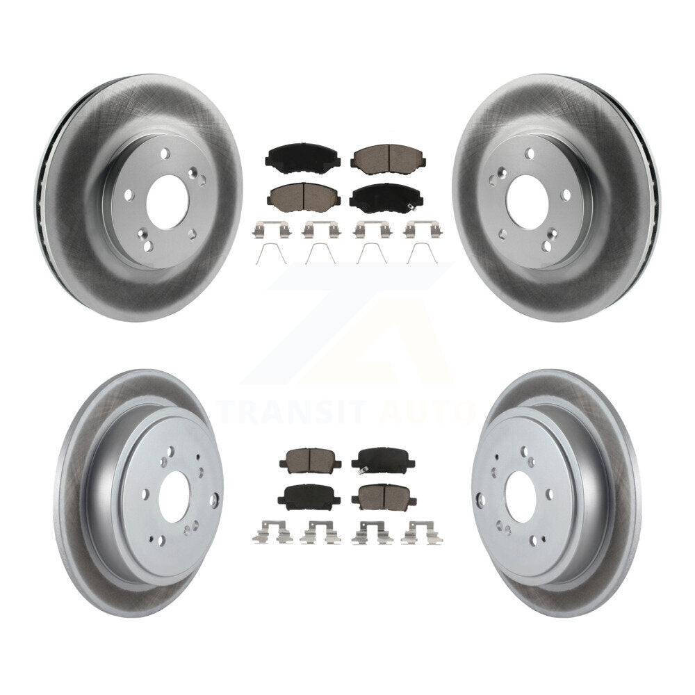 [Front+Rear] 2003-2008 Honda Pilot Premium Coated Rotors & Ceramic Pads Brake Kit For Max Braking
