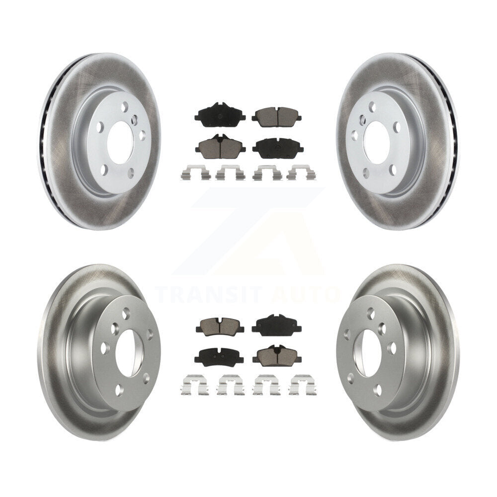 Front Rear Coated Disc Brake Rotors And Ceramic Pads Kit For Mini Cooper