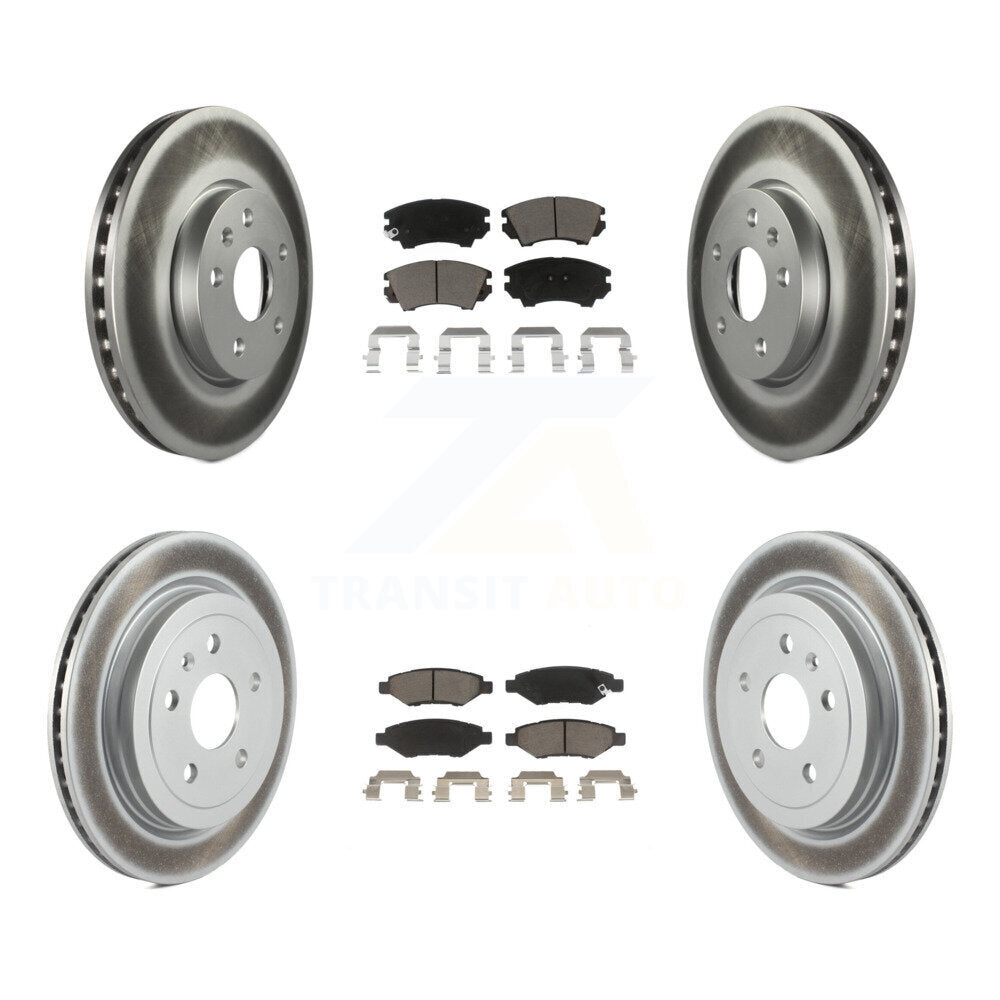 [Front+Rear] 10-15 Chevrolet Camaro LT LS Premium Coated Rotors & Ceramic Pads Brake Kit For Max Braking