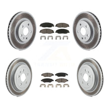 Charger l'image dans la galerie, Front Rear Coated Disc Brake Rotors And Ceramic Pads Kit For Cadillac CTS