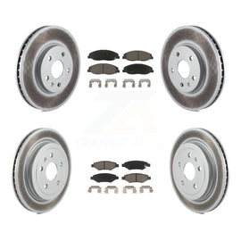 Front Rear Coated Disc Brake Rotors And Ceramic Pads Kit For Cadillac CTS