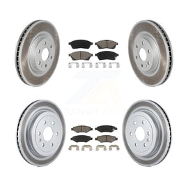 Front Rear Coated Disc Brake Rotors & Ceramic Pad Kit For Cadillac SRX Saab 9-4X