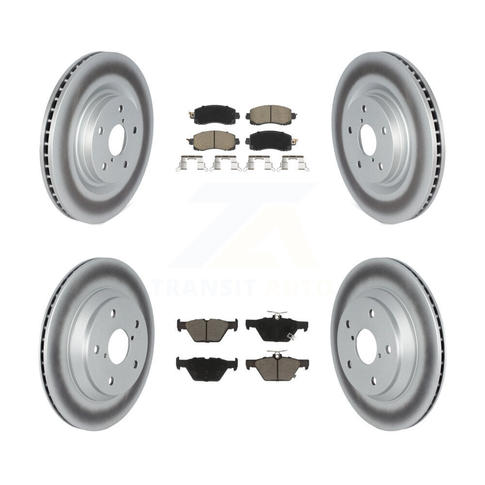Front Rear Coated Disc Brake Rotors And Ceramic Pads Kit For Subaru Forester