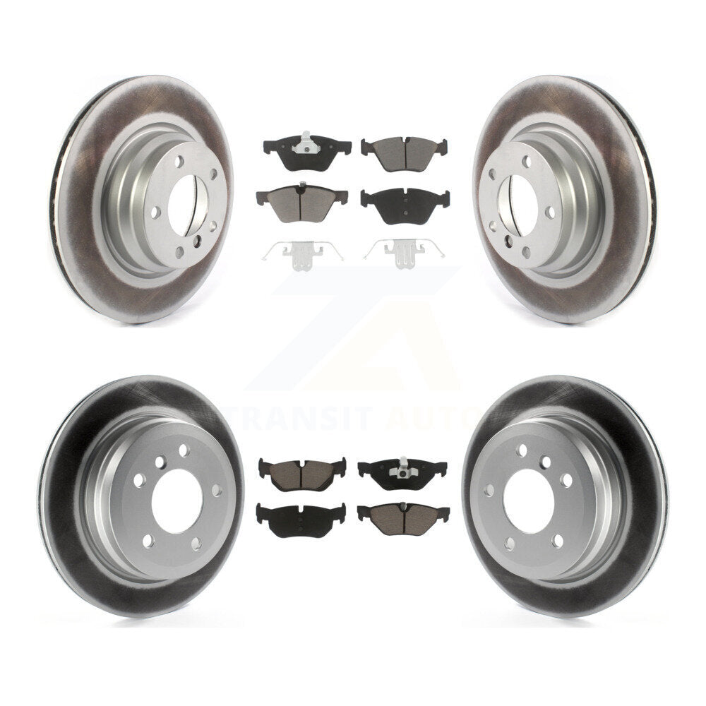 [Front+Rear] 2012 BMW X1 xDrive28i Premium Coated Rotors & Ceramic Pads Brake Kit For Max Braking