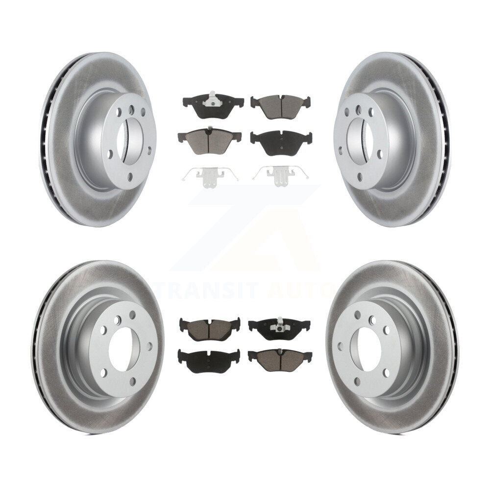Front Rear Coated Disc Brake Rotors And Ceramic Pads Kit For BMW 328i 325i 323i