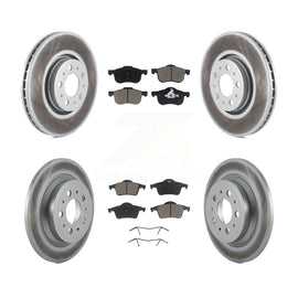 Front Rear Coated Disc Brake Rotors And Ceramic Pads Kit For Volvo S60