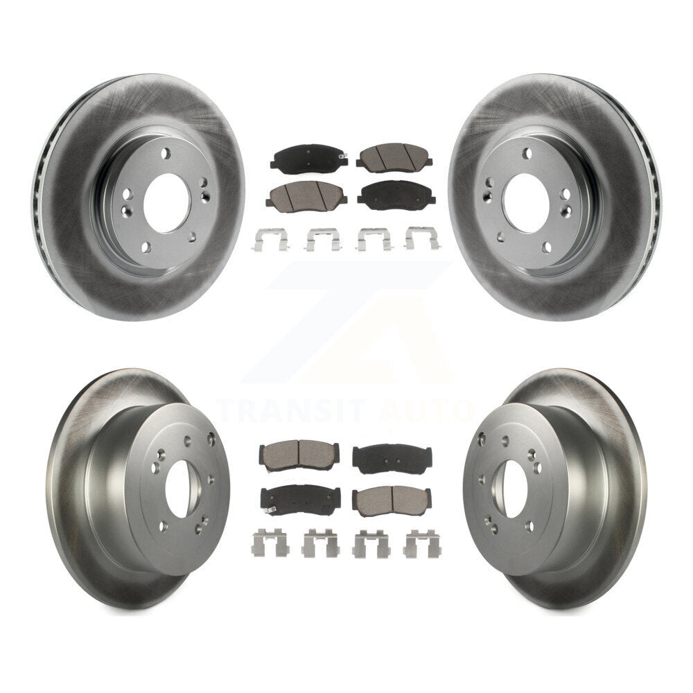[Front+Rear] 2007-2009 Hyundai Santa Fe Premium Coated Rotors & Ceramic Pads Brake Kit For Max Braking