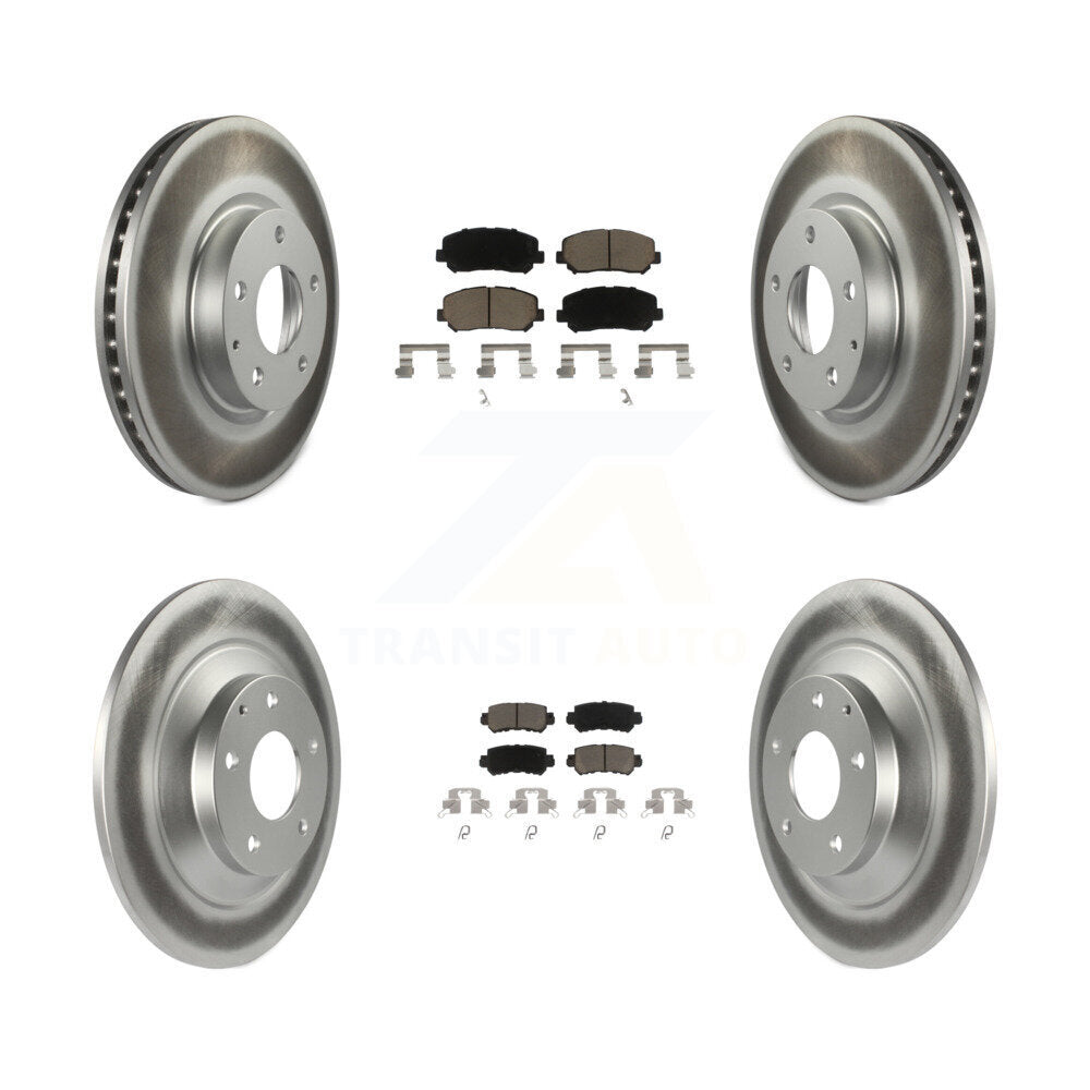Front Rear Coated Disc Brake Rotors And Ceramic Pads Kit For Mazda CX-5