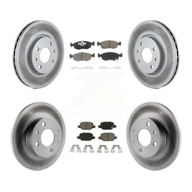 Front Rear Coated Disc Brake Rotors And Ceramic Pads Kit For Fiat 500
