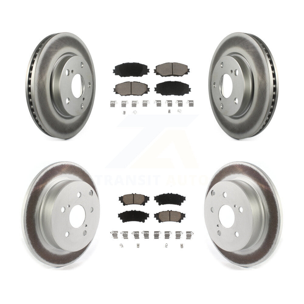 [Front+Rear] 2012-2018 Toyota Prius V Premium Coated Rotors & Ceramic Pads Brake Kit For Max Braking