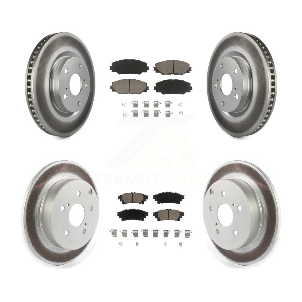 [Front+Rear] 2016-2020 Toyota Mirai Premium Coated Rotors & Ceramic Pads Brake Kit For Max Braking