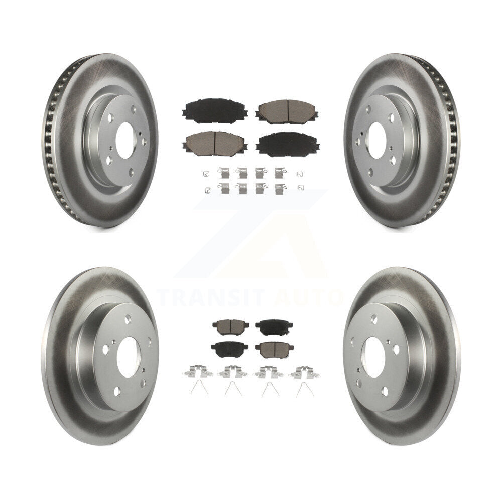 [Front+Rear] 2011-2016 Scion tC Premium Coated Rotors & Ceramic Pads Brake Kit For Max Braking