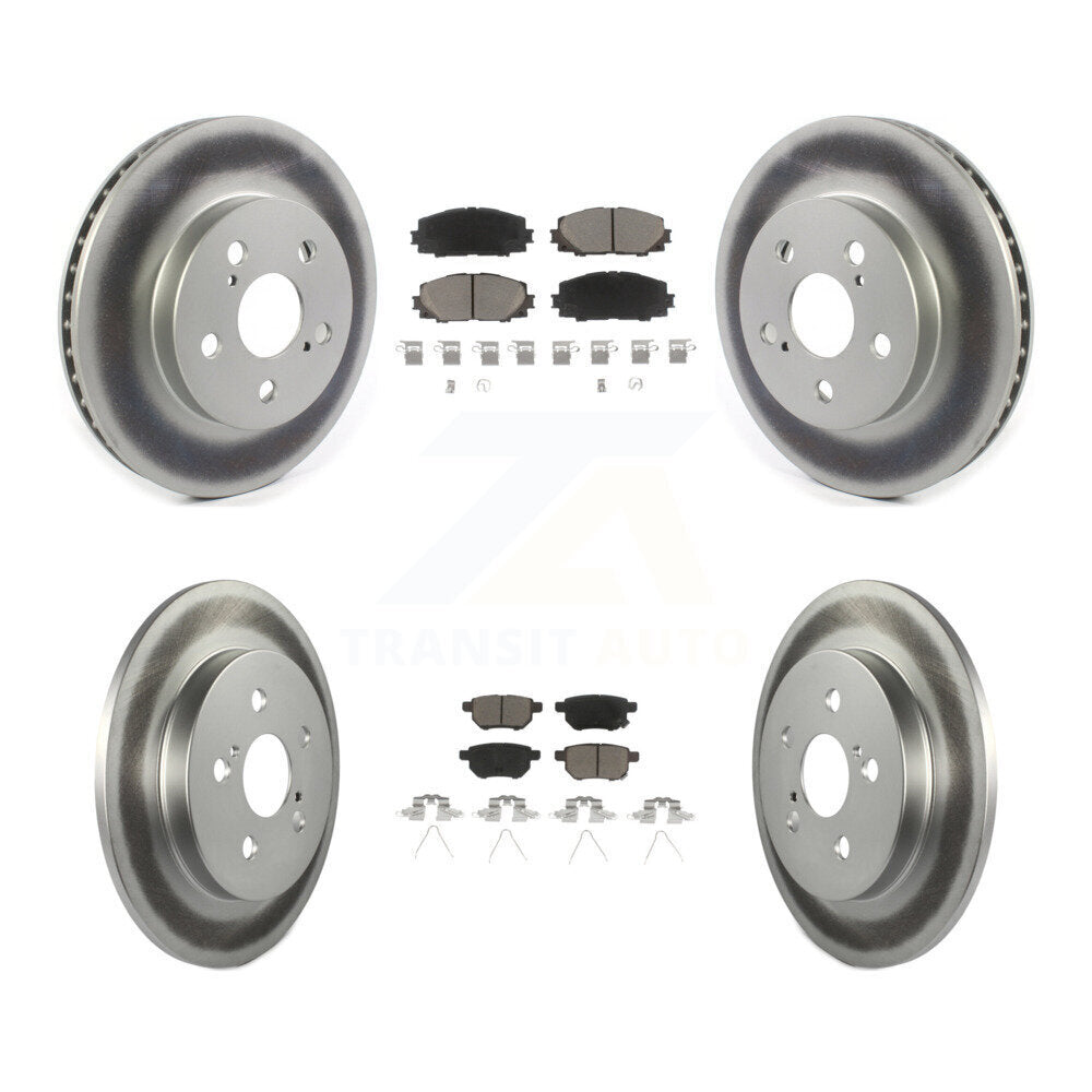 Front Rear Coat Disc Brake Rotors Ceramic Pad Kit For Toyota Prius Corolla Prime