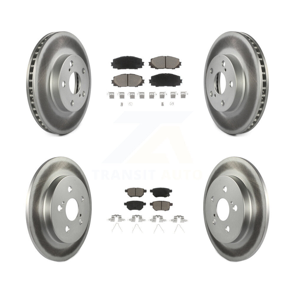Front Rear Coated Disc Brake Rotor Ceramic Pad Kit For Toyota Prius Lexus CT200h