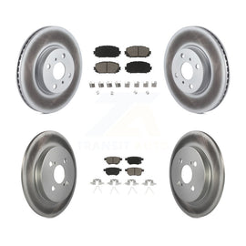 Front Rear Coated Disc Brake Rotors And Ceramic Pads Kit For Toyota Yaris